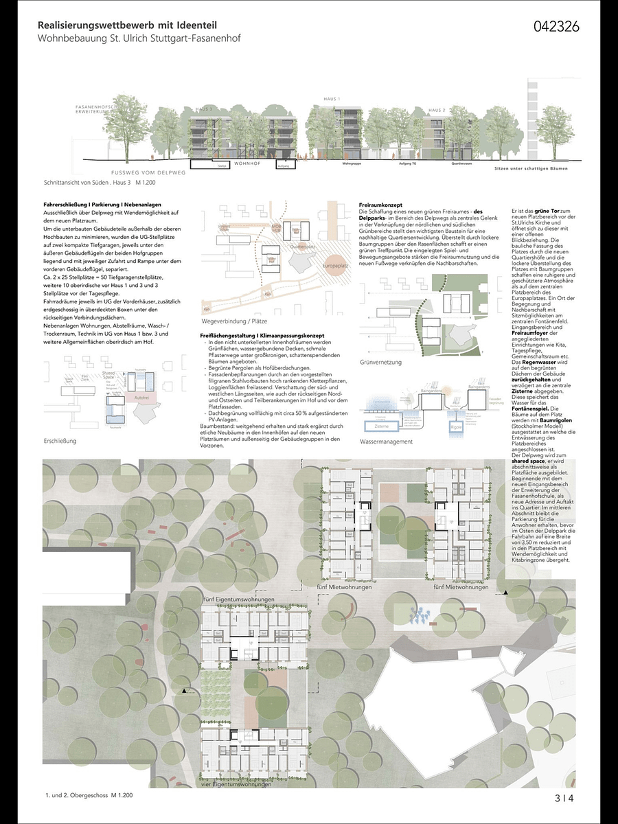 Wettbewerbsbeitrag „Wohnbebauung St. Ulrich, Stuttgart Fasanenhof ...