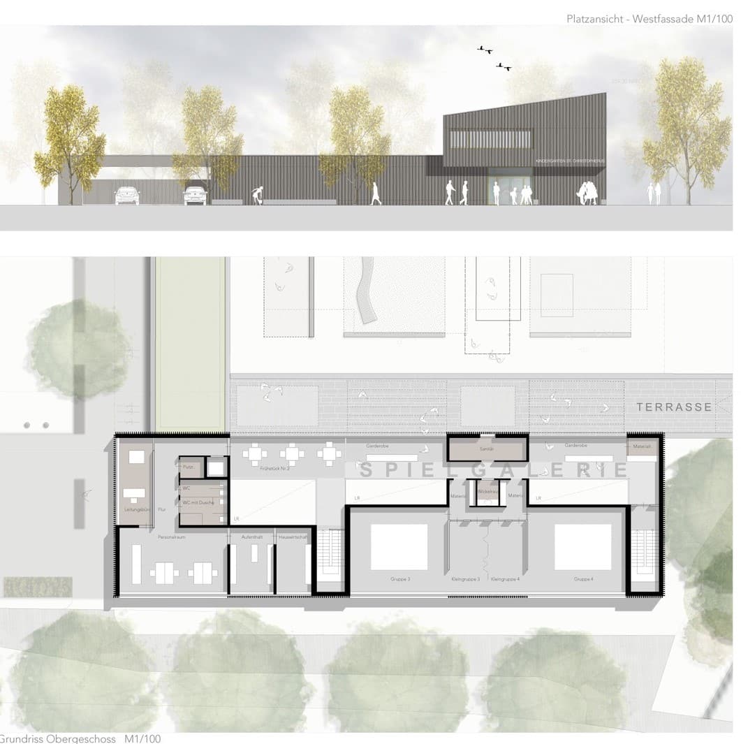 Wettbewerb Neubau Kindertagesstätte Weil der Stadt . Anerkennung